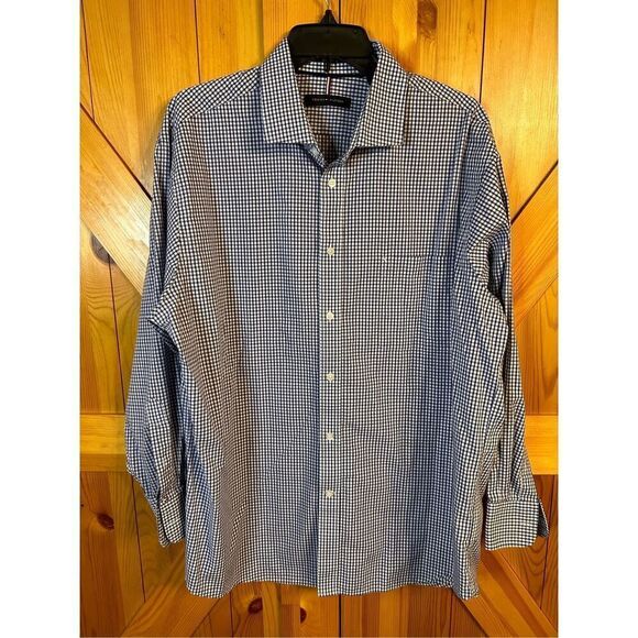 TOMMY HILFIGER Regular Fit Stretch Wrinkle Free Size XL Plaid Button Up (4137) - Picture 1 of 6